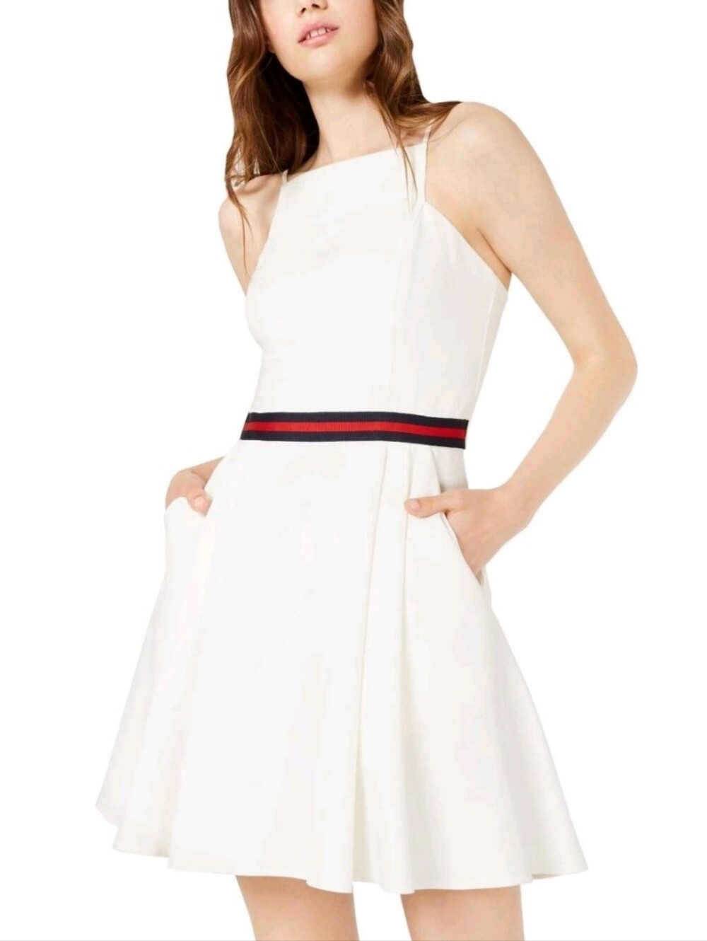 TEEZE ME IVORY Fit And Flare Dress With Pockets Junior Sz 13/14